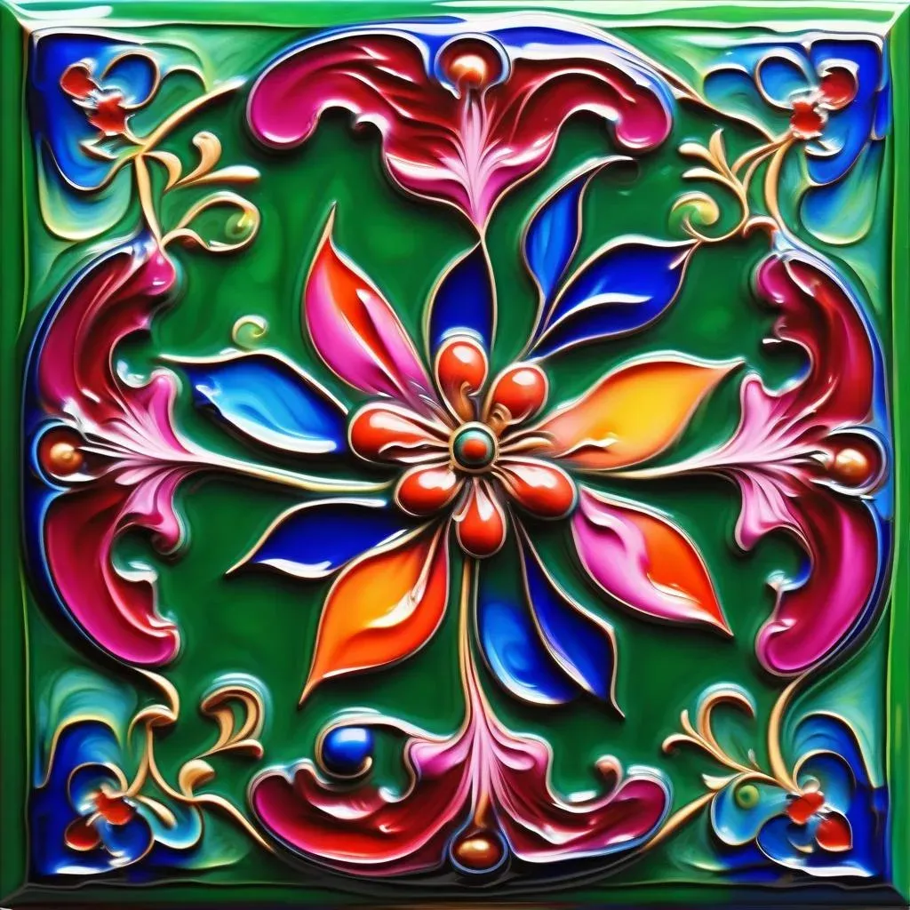 같은 작성자가 4분 앞서 올린 원형 — 'Cloisonné' 한 단어가 빠졌을 뿐인데 방사형 8방향 대칭 만다라 구도로 나왔다