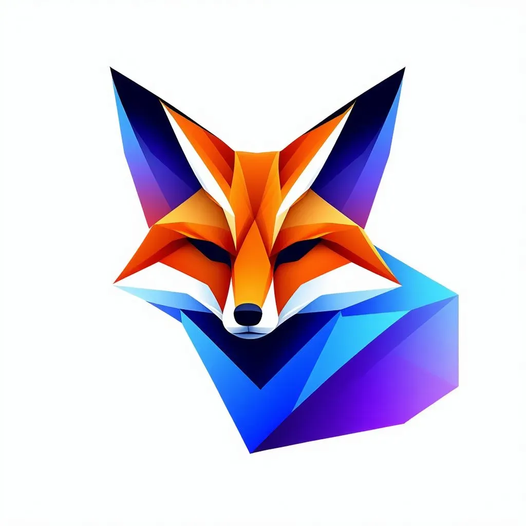 지오메트릭 그라디언트 폭스 로고 (Geometric Gradient Fox Logo) 대표 이미지
