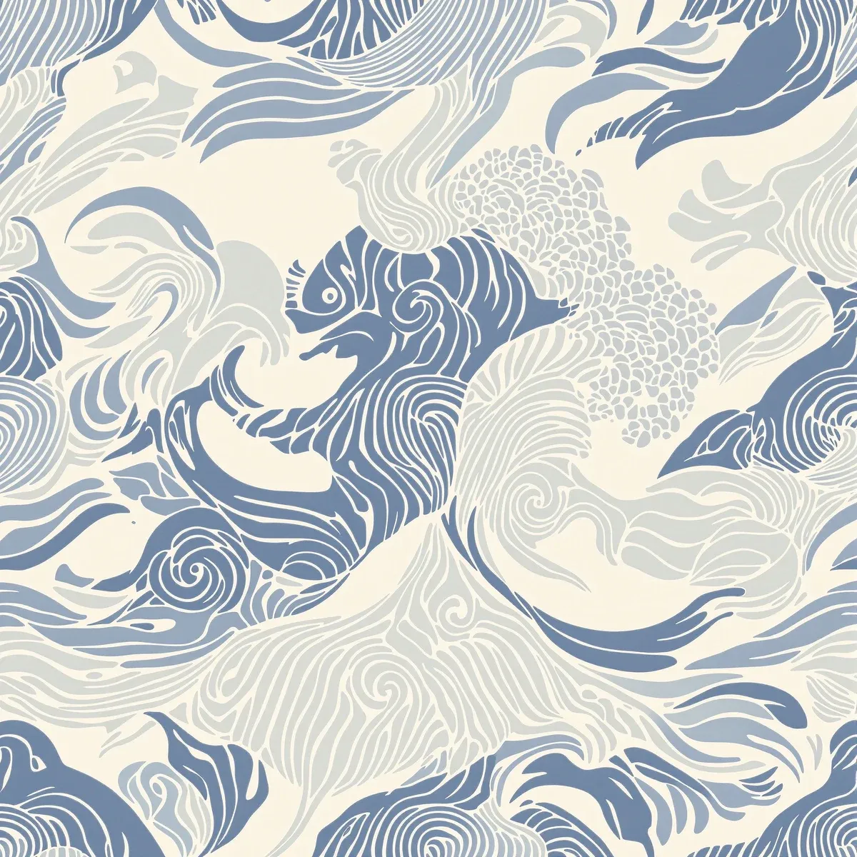 인디고 웨이브 텍스타일 패턴 (Indigo Wave Textile Pattern) 대표 이미지