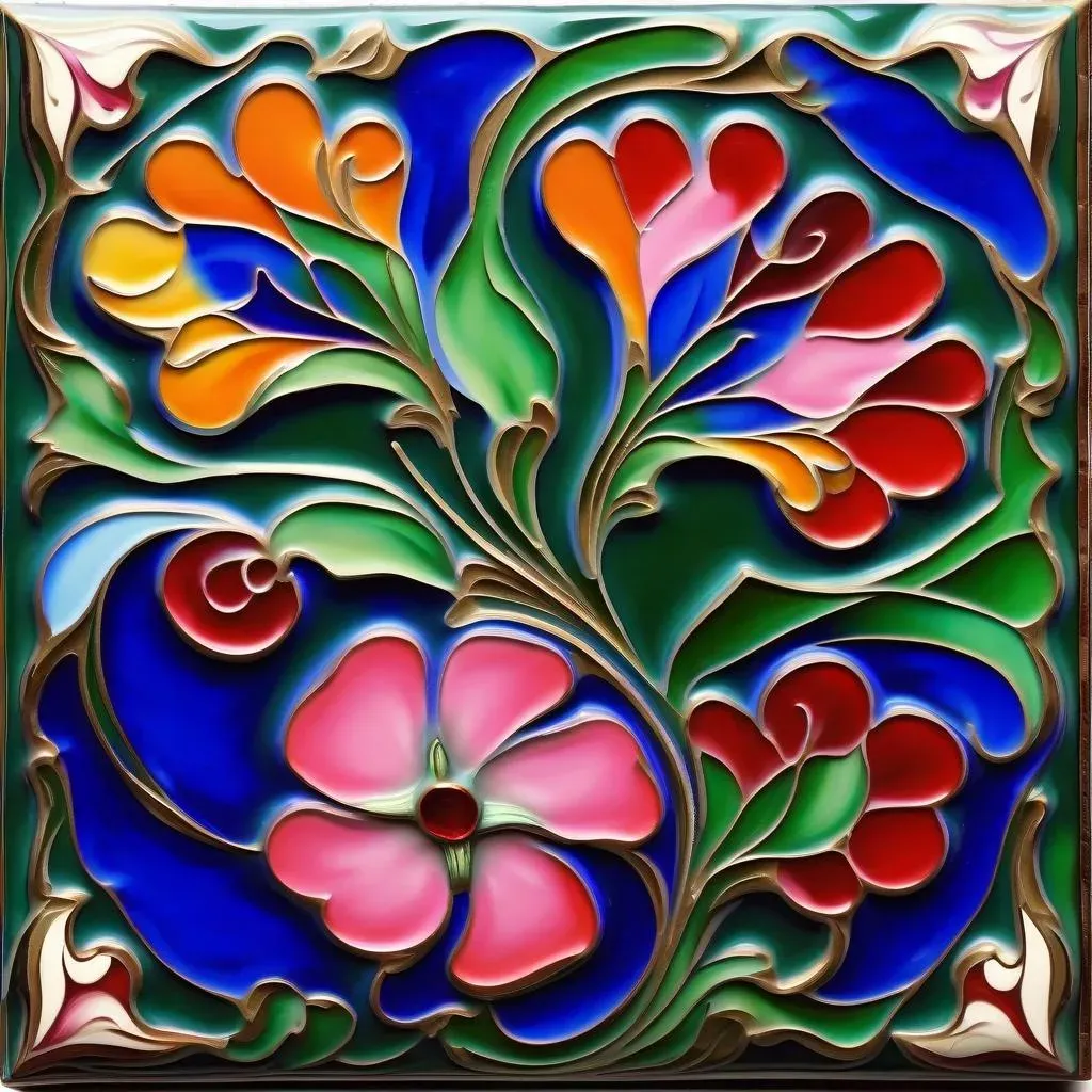 아라베스크 클루아조네 에나멜 타일 (Arabesque Cloisonné Enamel Tile) 대표 이미지