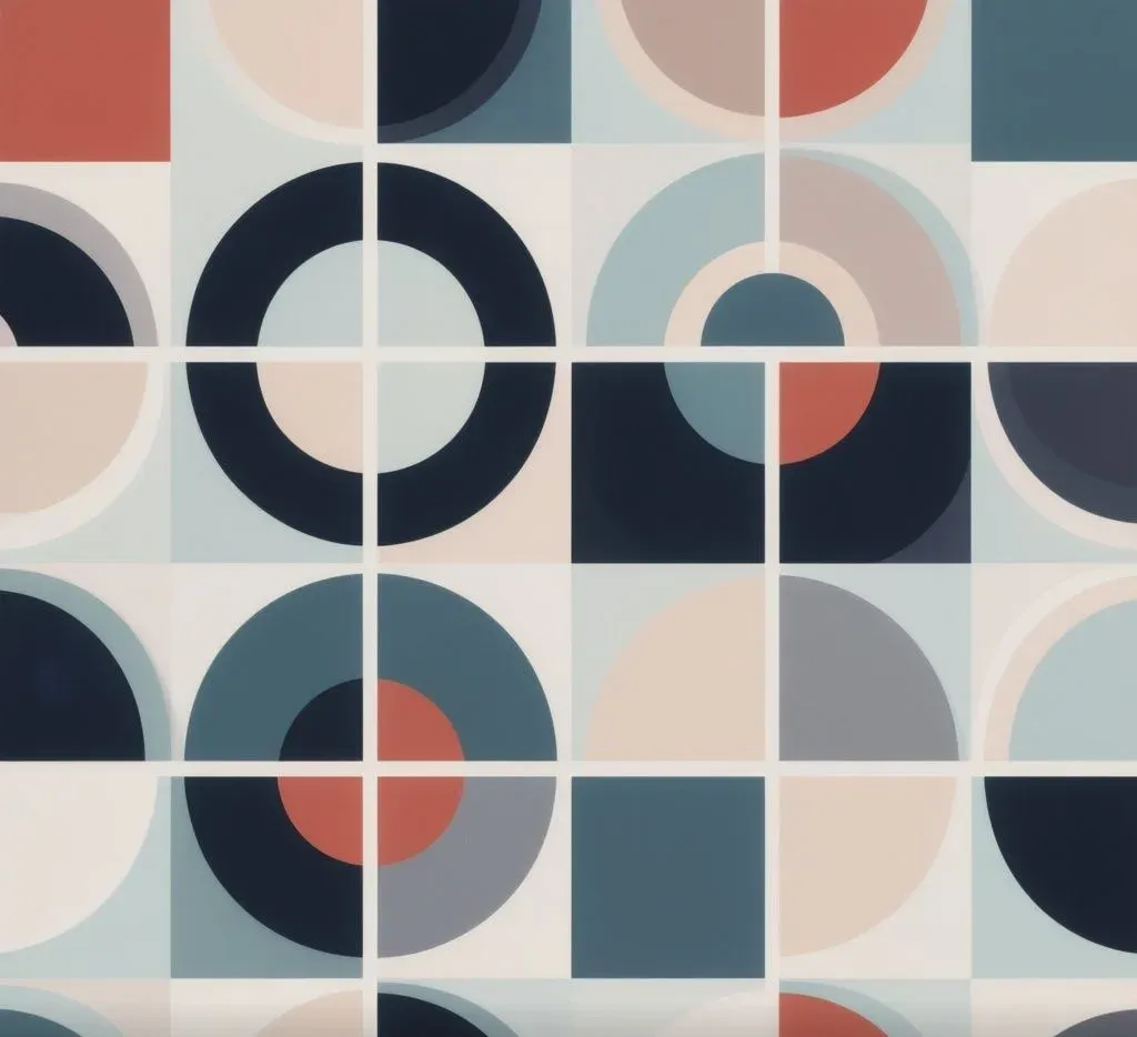 바우하우스 원형 기하 패턴 (Bauhaus Circle Geometric Pattern) 대표 이미지