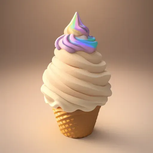 무지개 소프트아이스크림 3D 렌더 (Iridescent Soft-Serve 3D Render) 대표 이미지