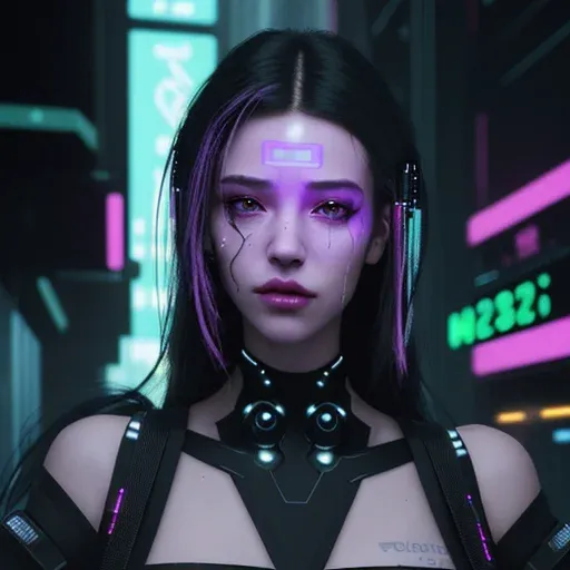 사이버펑크 해커 초상 (Cyberpunk Hacker Portrait) 대표 이미지