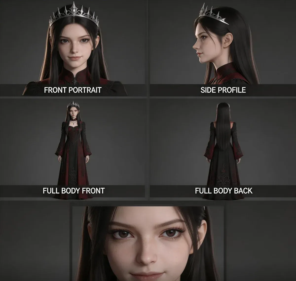 다크 판타지 이블 프린세스 캐릭터시트 (Dark Fantasy Evil Princess Character Sheet) 대표 이미지