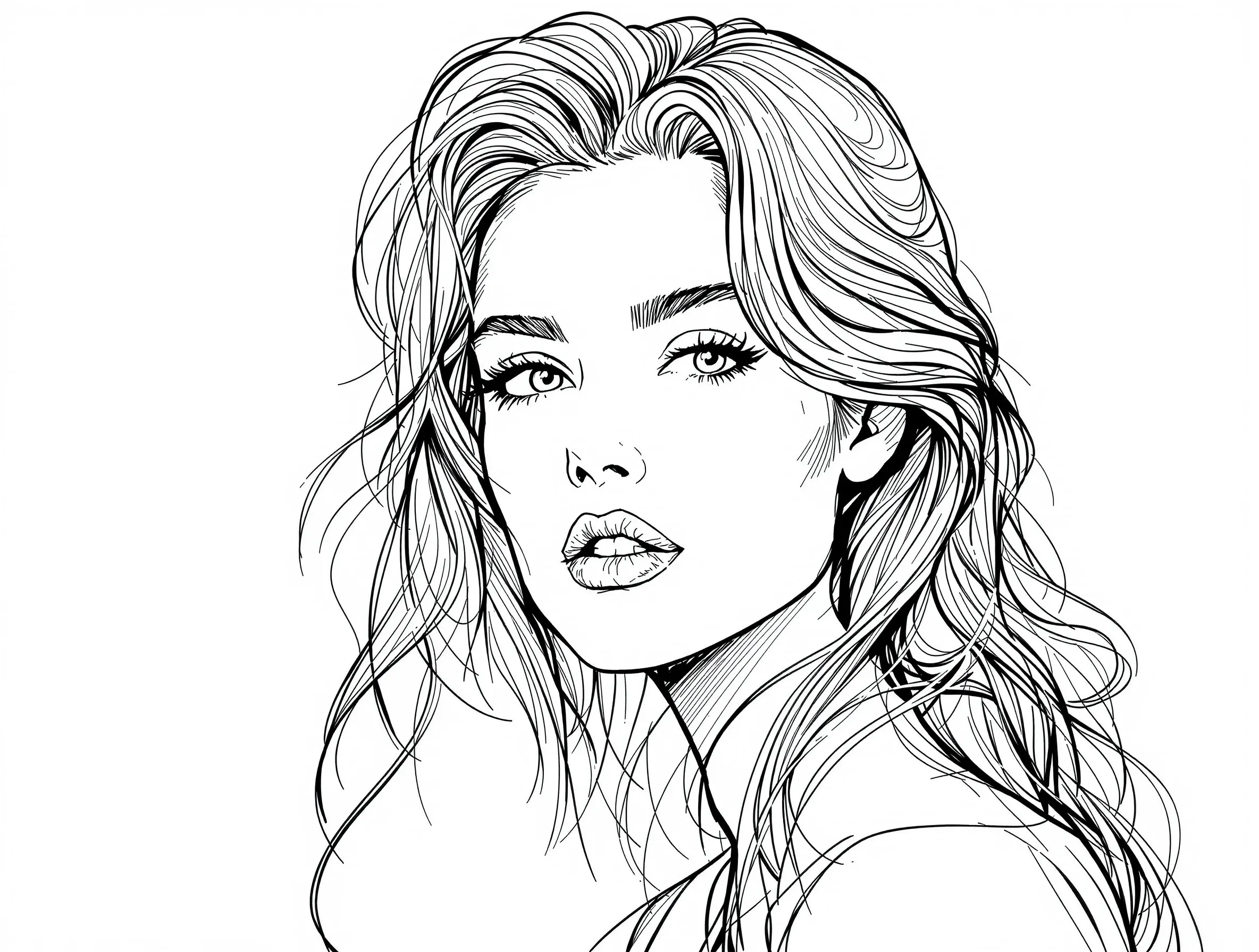 성인 컬러링북 인물 라인아트 (Adult Coloring Book Portrait) 대표 이미지