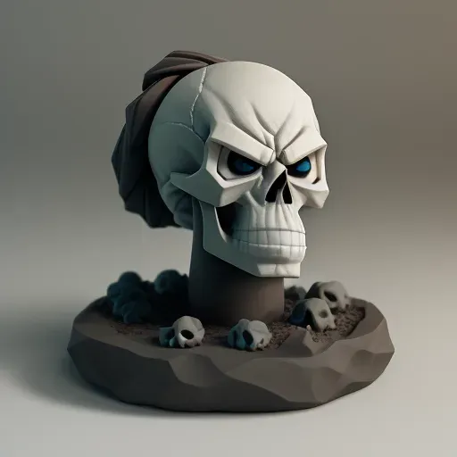 앵그리 스컬 클레이 피규어 (Angry Skull Clay Figure) 대표 이미지
