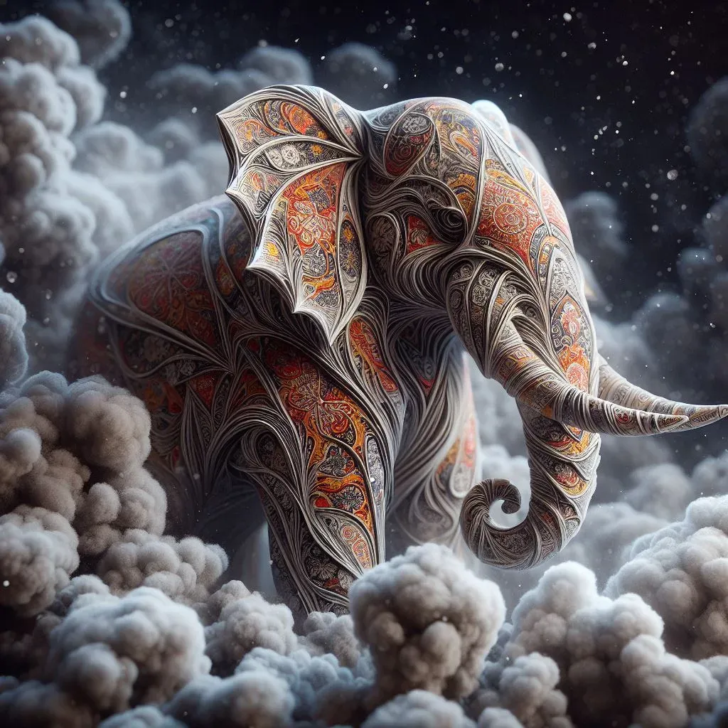 에브루 오리가미 코끼리 (Ebru Origami Elephant) 대표 이미지