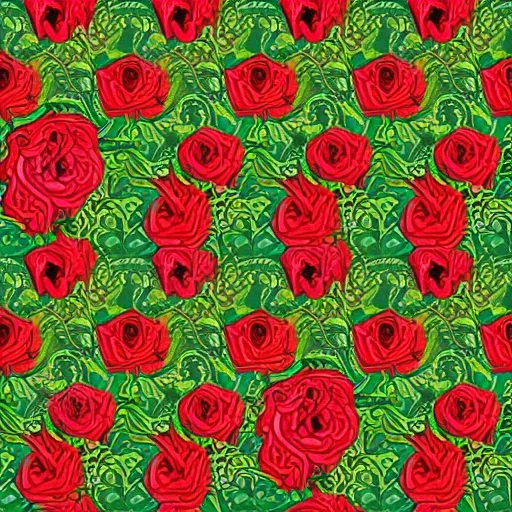 아르누보 장미 넝쿨 패턴 (Art Nouveau Rose Pattern) 대표 이미지