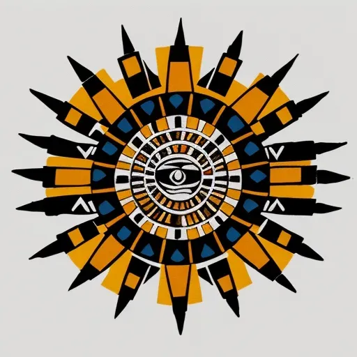 아즈텍 선스톤 패턴 (Aztec Sun Stone Pattern) 대표 이미지