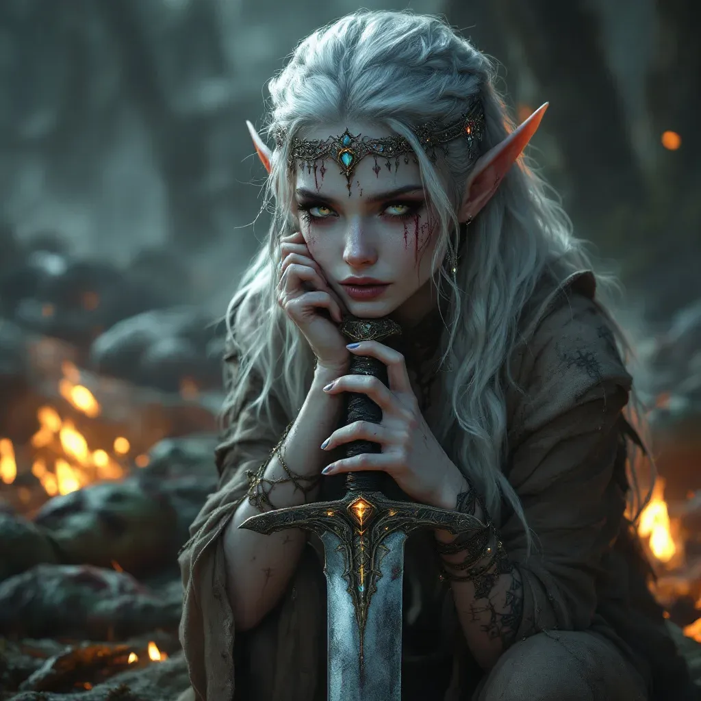 판타지 엘프 전사 초상 (Fantasy Elf Warrior Portrait) 대표 이미지