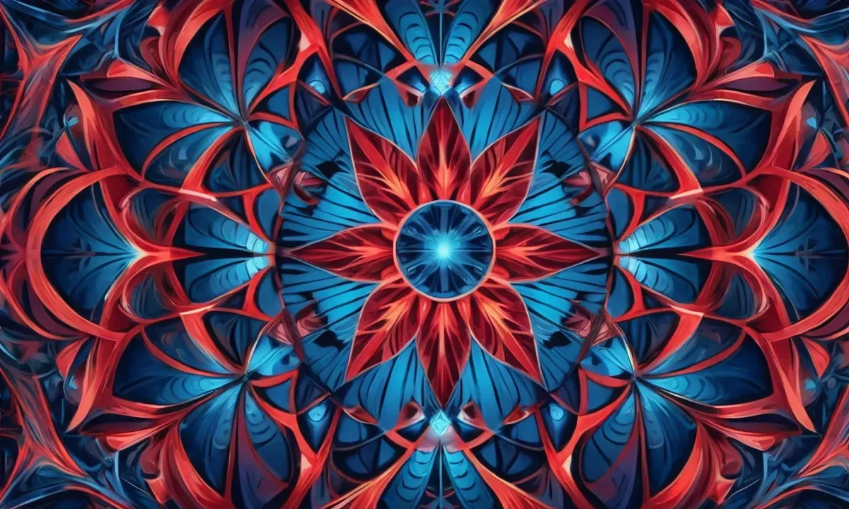 레드블루 프랙탈 만다라 패턴 (Red-Blue Fractal Mandala Pattern) 대표 이미지