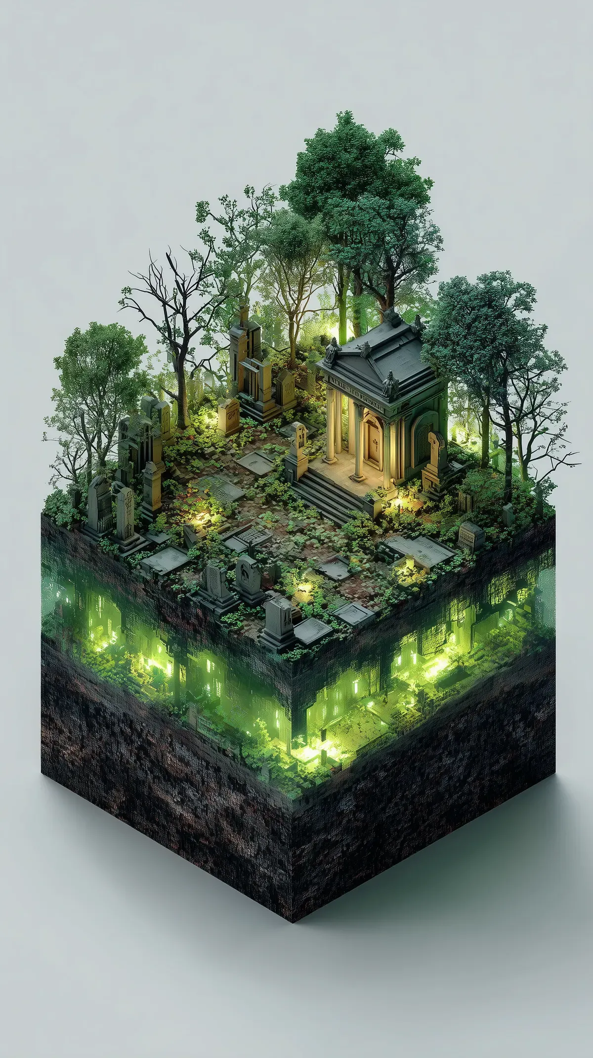 복셀 아트 묘지 디오라마 (Voxel Graveyard Diorama) 대표 이미지
