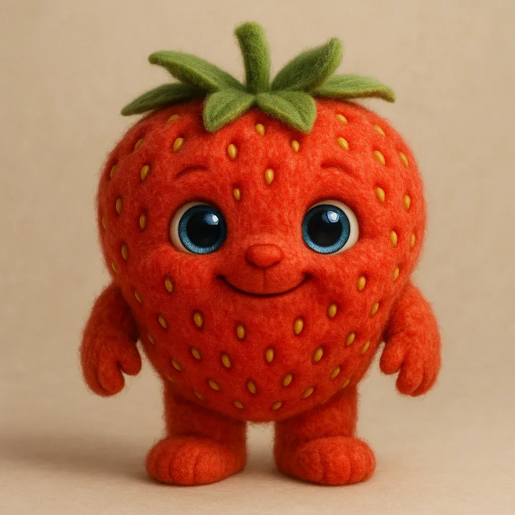 플러시 딸기 캐릭터 (Plush Strawberry Character) 대표 이미지